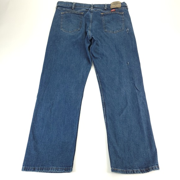 Wrangler Jeans Mens 38x30 Blue Stretch Denim Comfort Fit Classic 97FXWXD Pants - Picture 8 of 12